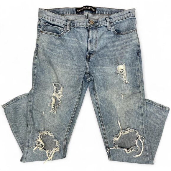 Express Girlfriend Mid‑Rise Straight Leg Jeans | Women’s Size 10 | Casual Street - Picture 6 of 8